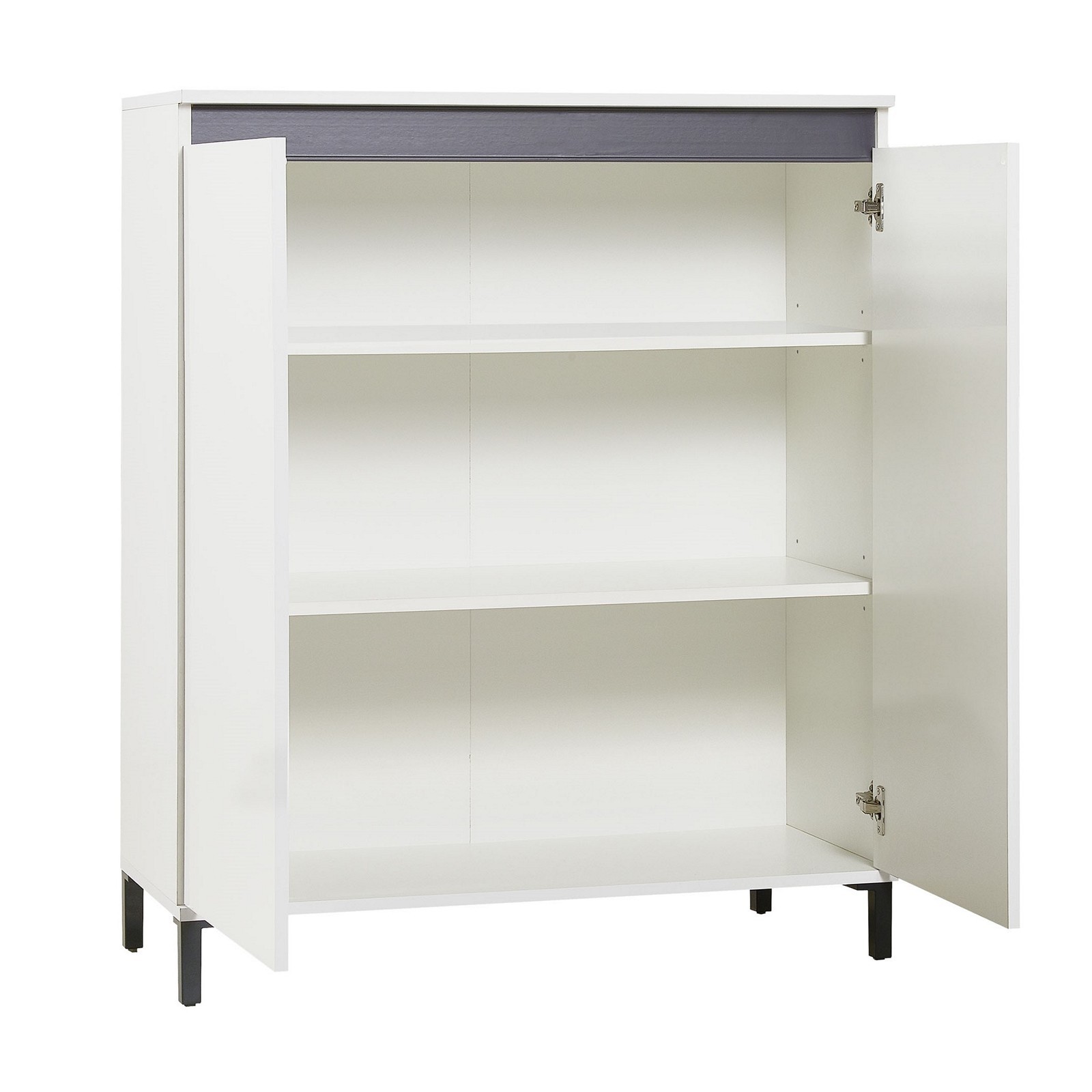 MIAMI Mobile alto 2 ante laccata colore Bianco lucido cm H110,3 L100,2 P40