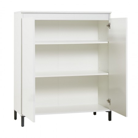 MIAMI Mobile alto 2 ante laccata colore Bianco lucido cm H110,3 L100,2 P40