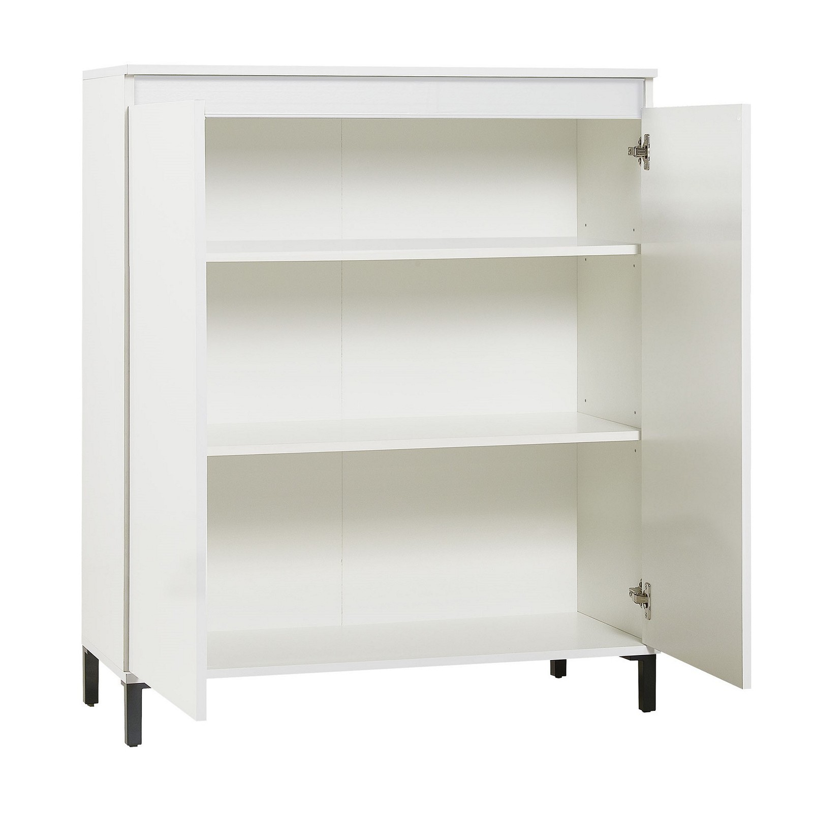 MIAMI Mobile alto 2 ante laccata colore Bianco lucido cm H110,3 L100,2 P40