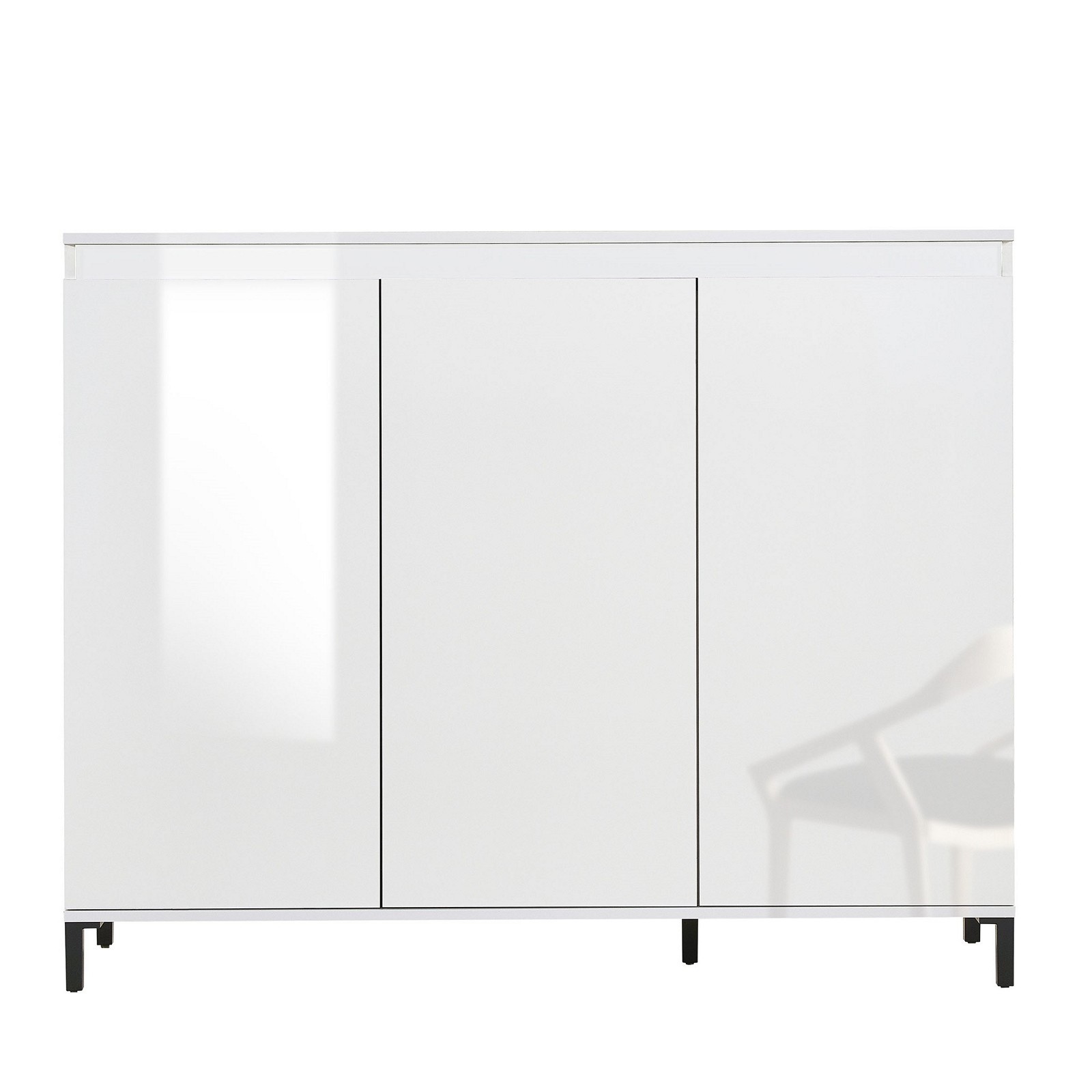 MIAMI Mobile alto 3 ante  laccata colore Bianco lucido cm H110,3 L138 P40
