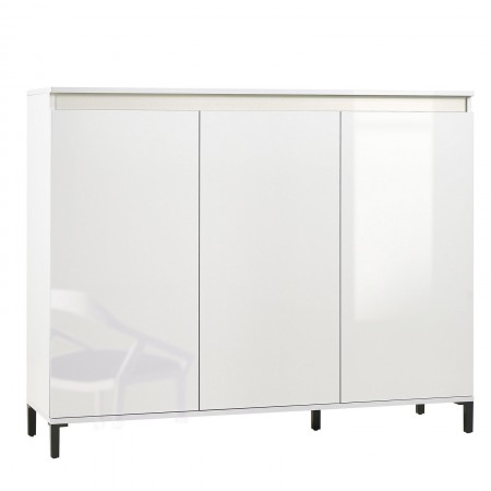MIAMI Mobile alto 3 ante  laccata colore Bianco lucido cm H110,3 L138 P40