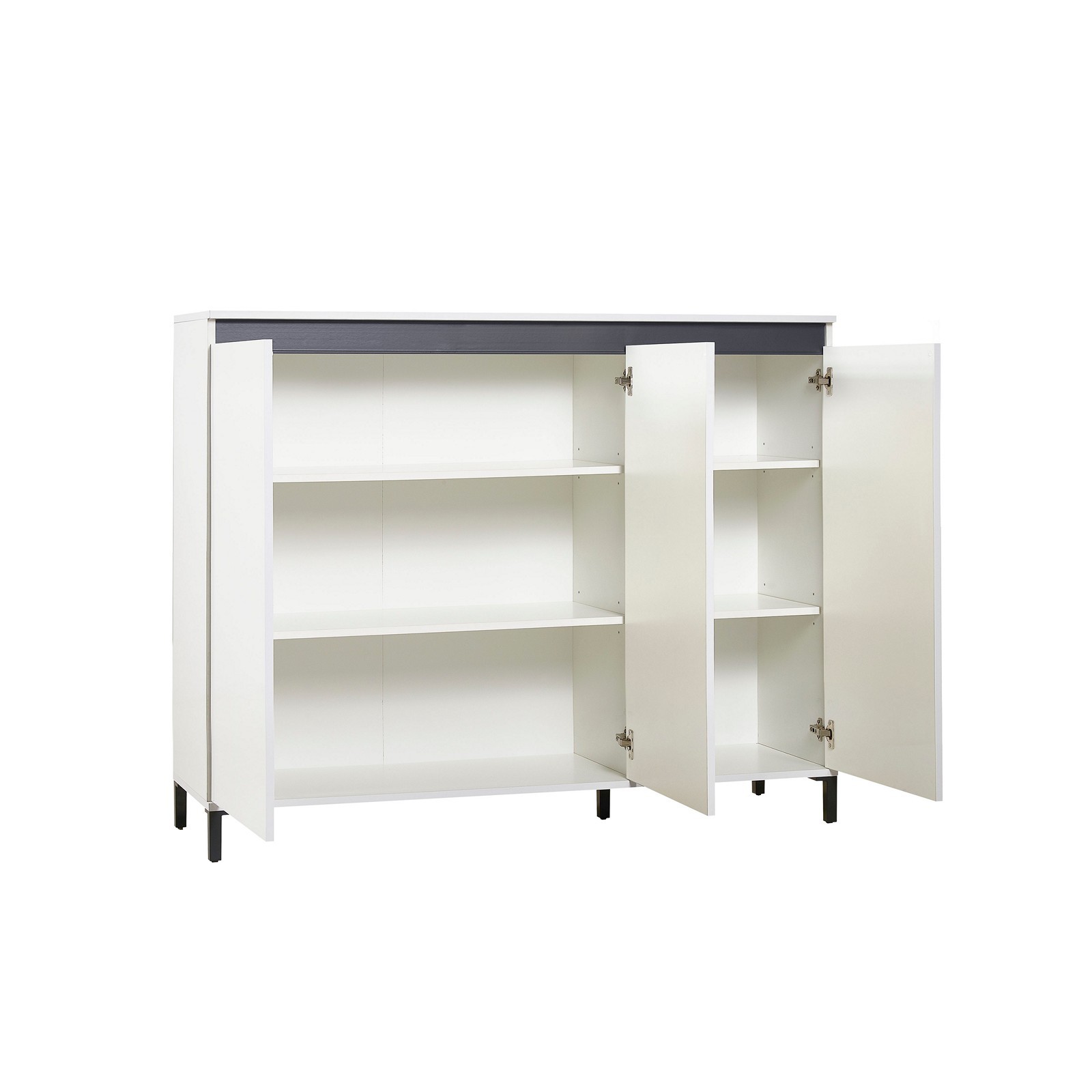 MIAMI Mobile alto 3 ante  laccata colore Bianco lucido cm H110,3 L138 P40