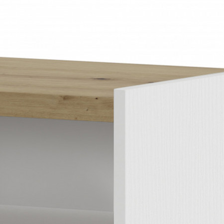 Comodino Siviglia Wood 1 cassetto finitura Larice Bianco e Rovere, 48.2x39.6xh45 cm