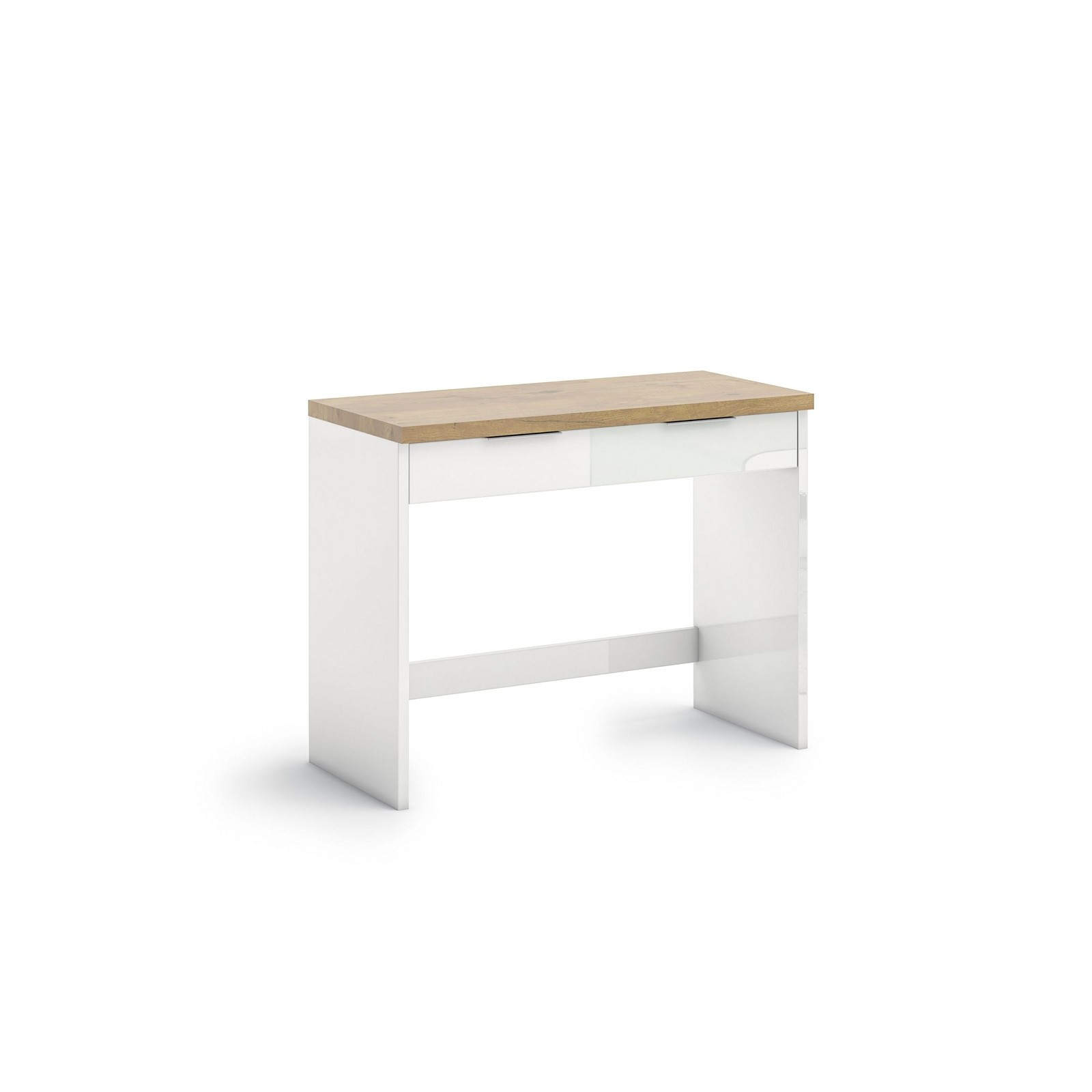 TORONTO WHITE Mobile toilette  laccata Bianco lucido top finitura Rovere cm H79,5 L104,3 P43,4