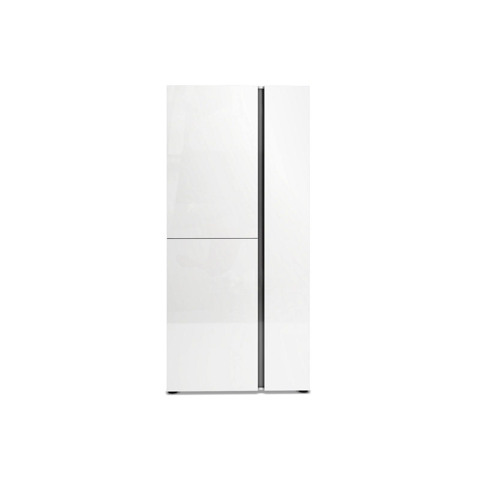 OTTAWA WHITE Scarpiera alta 3 ante  laccata colore Bianco lucido top colore Antracite cm H196 L91 P33