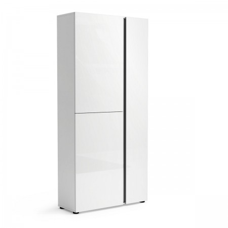 OTTAWA WHITE Scarpiera alta 3 ante  laccata colore Bianco lucido top colore Antracite cm H196 L91 P33