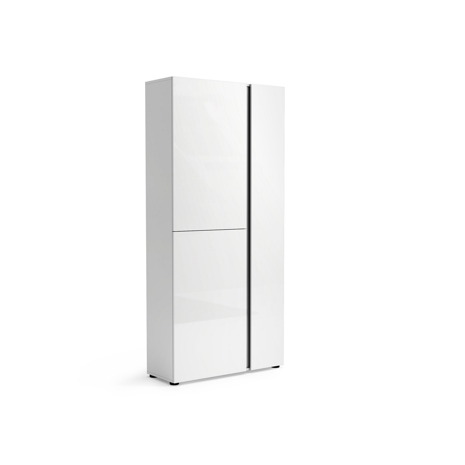 OTTAWA WHITE Scarpiera alta 3 ante  laccata colore Bianco lucido top colore Antracite cm H196 L91 P33