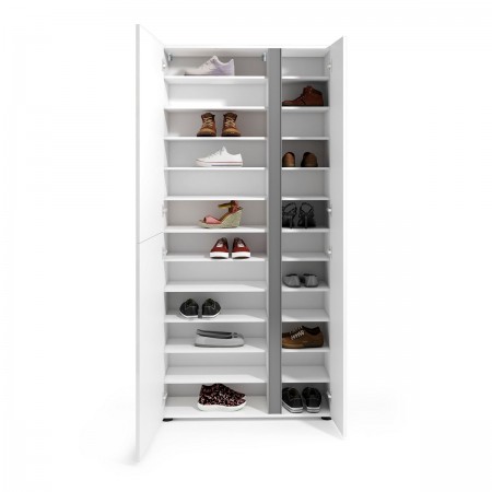 OTTAWA WHITE Scarpiera alta 3 ante  laccata colore Bianco lucido top colore Antracite cm H196 L91 P33