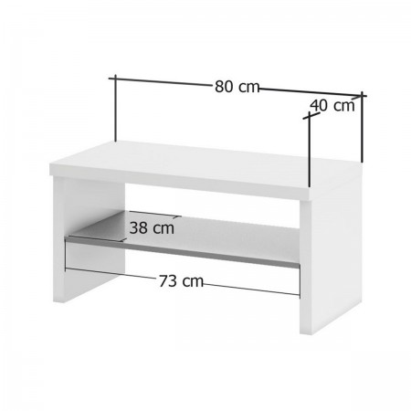 OTTAWA WHITE Panca scarpiera colore Bianco lucido e Antracite cm H40 L80 P40