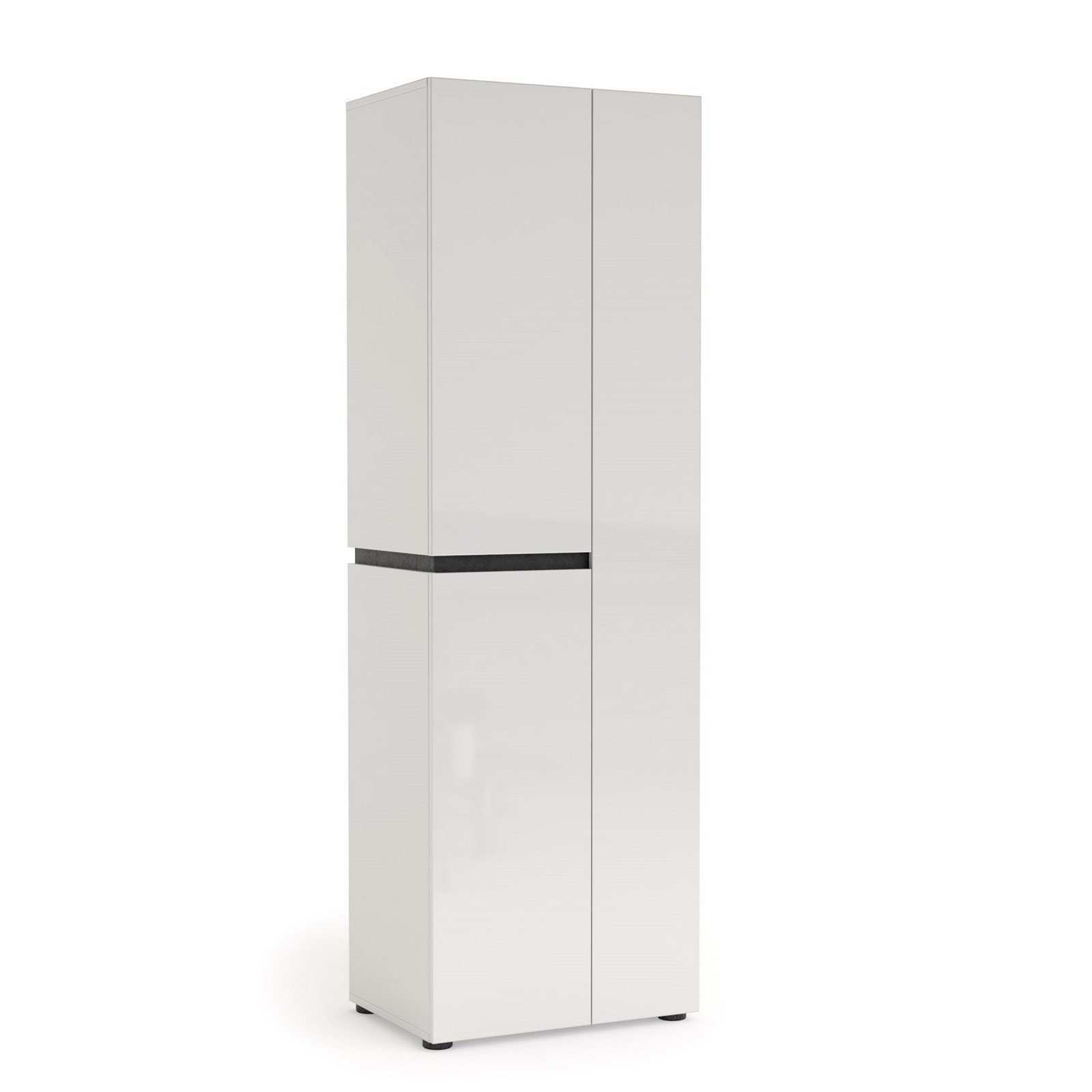 BARRY Armadio guardaroba da ingresso 3 ante laccato di colore Bianco lucido cm H190 L60,5 P42,6
