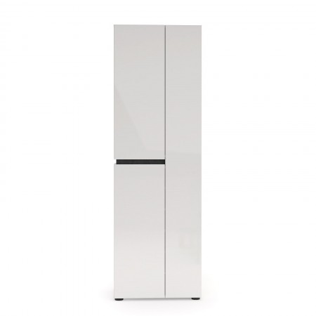BARRY Armadio guardaroba da ingresso 3 ante laccato di colore Bianco lucido cm H190 L60,5 P42,6