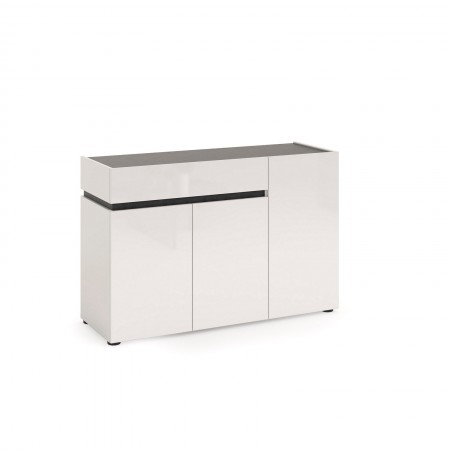BARRY Madia 3 ante 1 cassetto laccata colore Bianco lucido cm H80,1 L120,1 P42,6