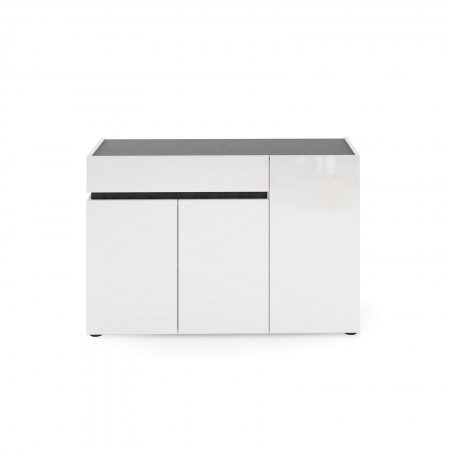 BARRY Madia 3 ante 1 cassetto laccata colore Bianco lucido cm H80,1 L120,1 P42,6