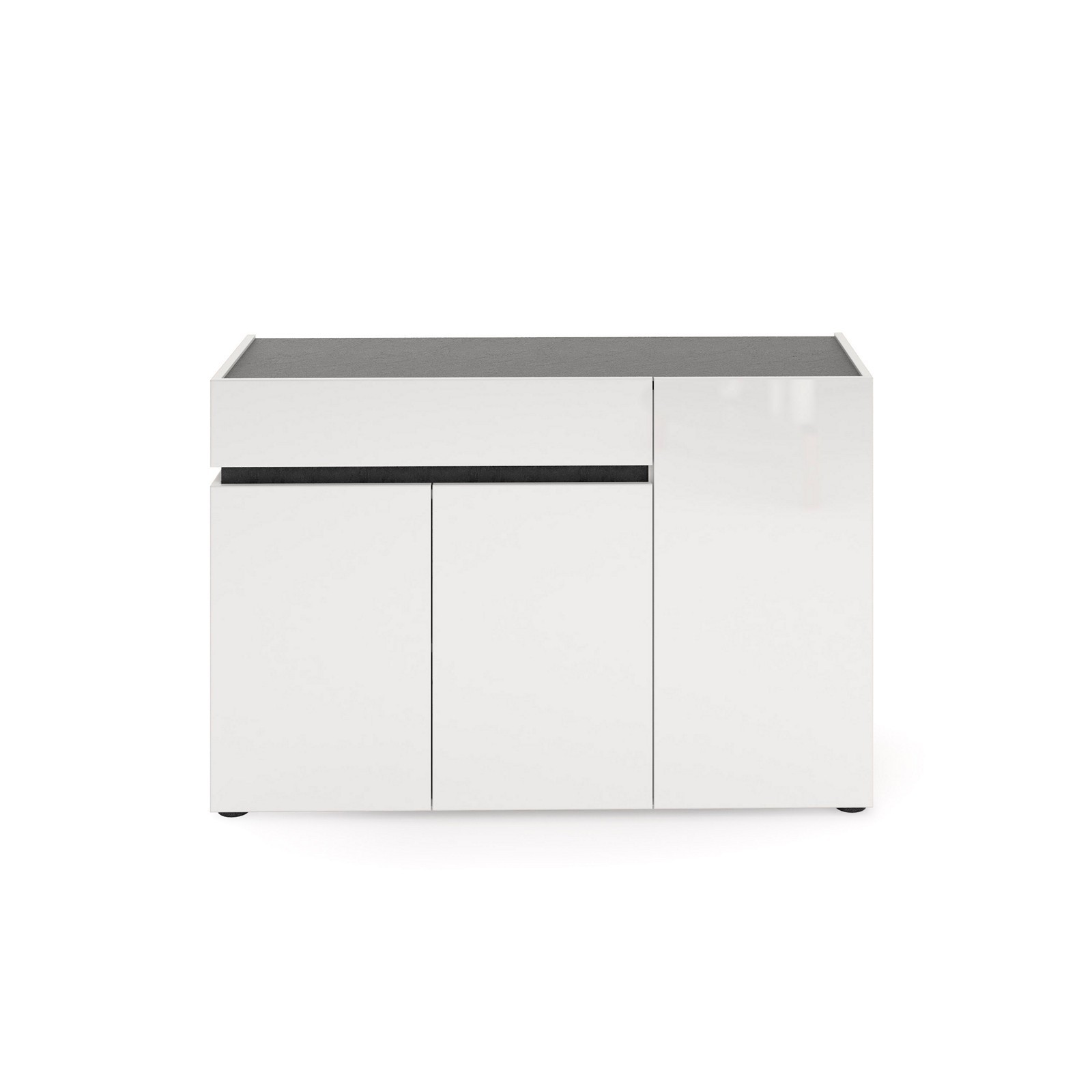 BARRY Madia 3 ante 1 cassetto laccata colore Bianco lucido cm H80,1 L120,1 P42,6