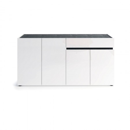 BARRY Madia 4 ante 1 cassetto  laccata colore Bianco lucido cm H80,1 L160,2 P42,6