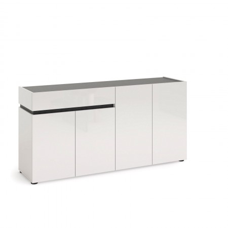 BARRY Madia 4 ante 1 cassetto  laccata colore Bianco lucido cm H80,1 L160,2 P42,6