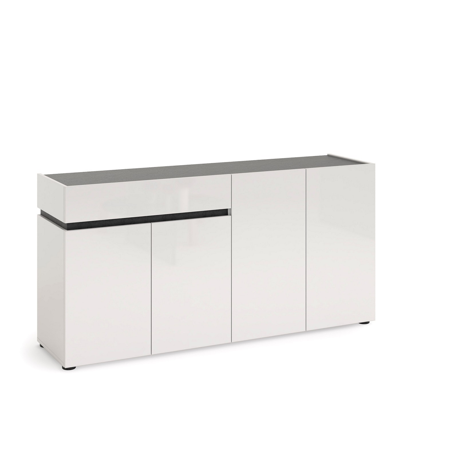 BARRY Madia 4 ante 1 cassetto  laccata colore Bianco lucido cm H80,1 L160,2 P42,6