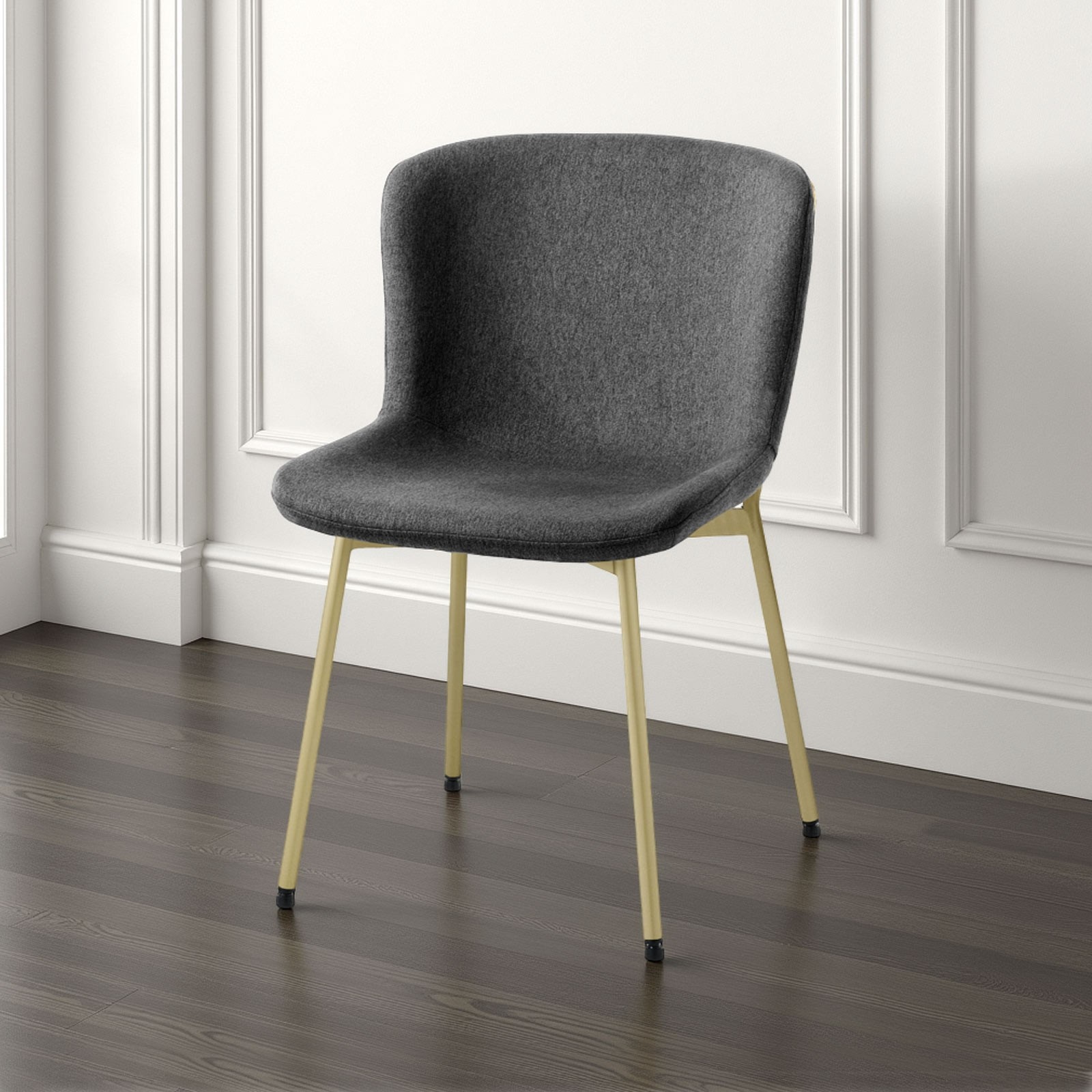 sedia BARBARA ORO TESSUTO GRIGIO tessuto Grigio metallo Champagne Oro opaco H80 L50 P60