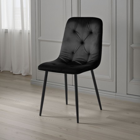 Sedia BRIGITTA NERA velluto Nero H88 L46 P56