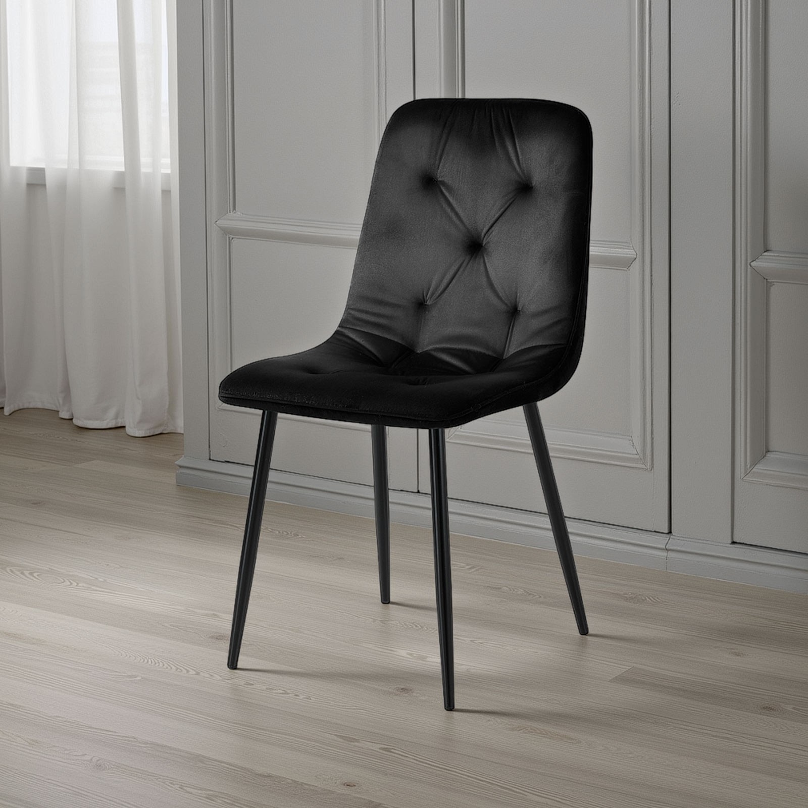 Sedia BRIGITTA NERA velluto Nero H88 L46 P56