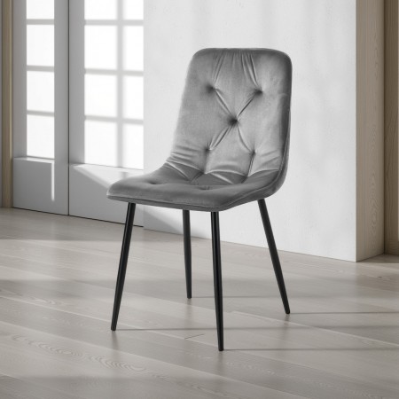 Sedia BRIGITTA GRIGIA velluto Grigio H88 L46 P56