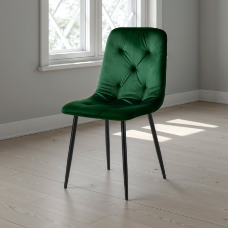 Sedia BRIGITTA VERDE velluto Verde H88 L46 P56