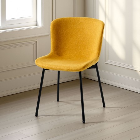 Sedia BARBARA TESSUTO GIALLO colore Giallo Senape non sfoderabile piedino inclinabile cm H80 L50 P60