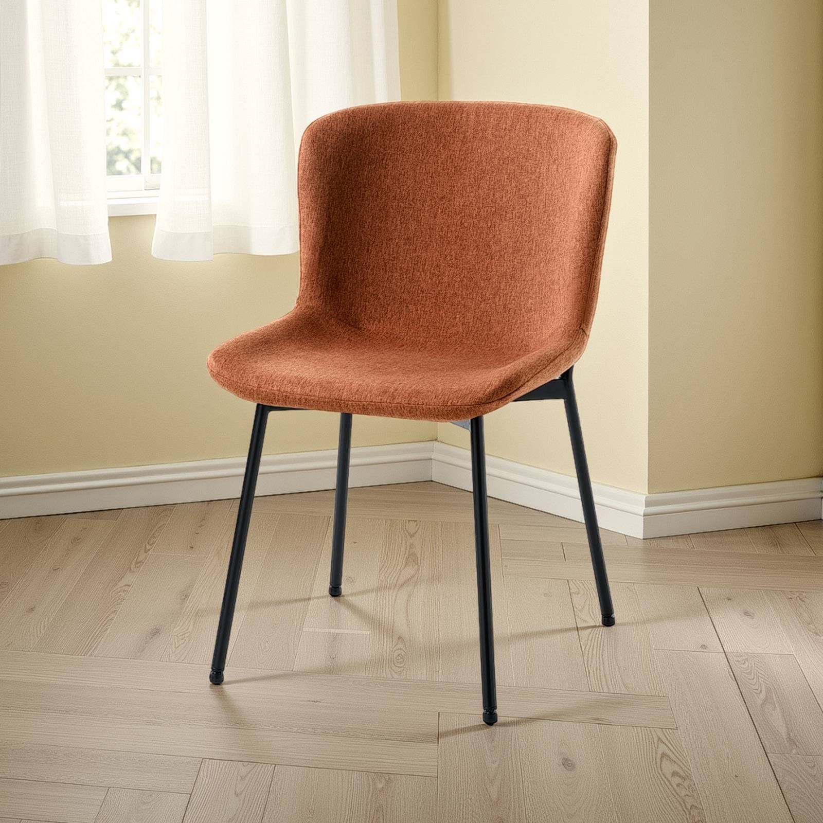 Sedia BARBARA TESSUTO ROSSO colore Rosso Mattone non sfoderabile piedino inclinabile cm H80 L50 P60