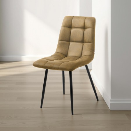 Sedia ISLA OLD TAUPE velluto di colore Tortora invecchiato cm H87 L44 P56