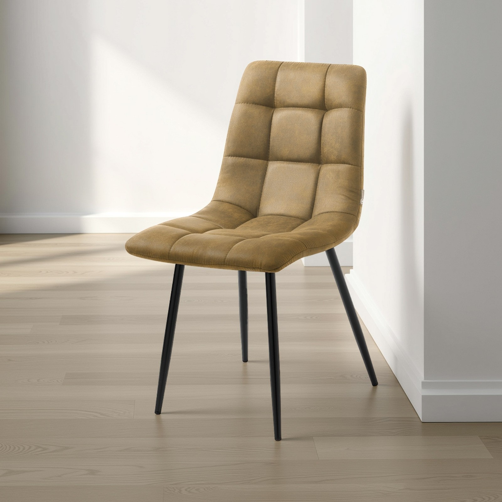 Sedia ISLA OLD TAUPE velluto di colore Tortora invecchiato cm H87 L44 P56