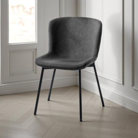 Sedia BARBARA TESSUTO GRIGIO colore Grigio non sfoderabile piedino inclinabile cm H80