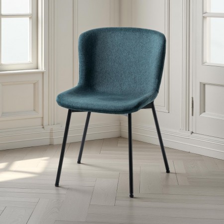 Sedia BARBARA TESSUTO BLU colore Blu Laguna non sfoderabile piedino inclinabile cm H80 L50 P60
