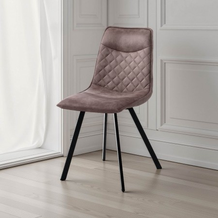 Sedia imbottita RADY rivestita in pelle sintetica colore Grigio, L.46 P.53 H.89 cm