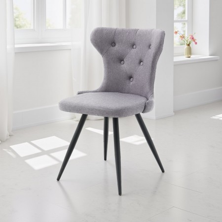 sedia TATIANA GREY in tessuto di colore Grigio cm. H87 L54 P55