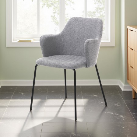 Sedia AGNESE GREY tessuto di colore Grigio, H85 L55 P59 cm