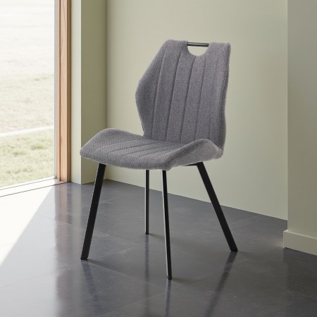 Sedia ILARIA GRIGIO SCURO tessuto Grigio scuro cm H92 L51 P60
