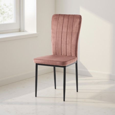 Sedia KERS PINK velluto Rosa Cipria H95 L42 P53