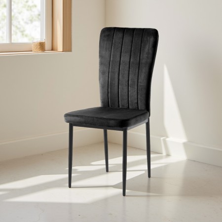 Sedia KERS BLACK velluto Nero H95 L42 P53