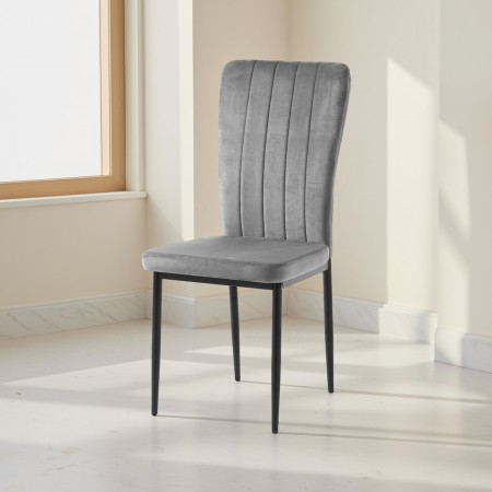 Sedia KERS GREY velluto Grigio H95 L42 P53