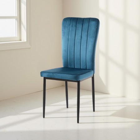 Sedia KERS BLUE velluto Blu H95 L42 P53
