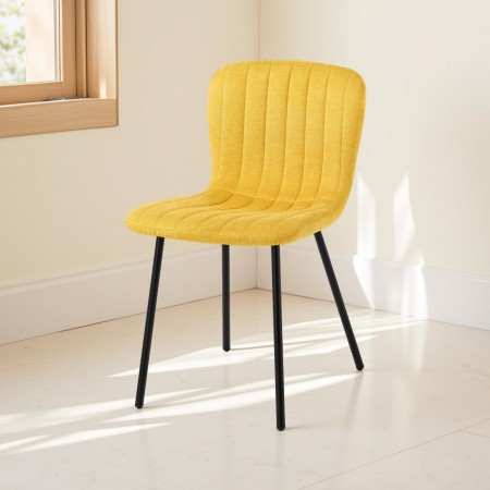 Sedia SARAH GIALLA tessuto Giallo struttura metallo Nero opaco H77 L43 P53
