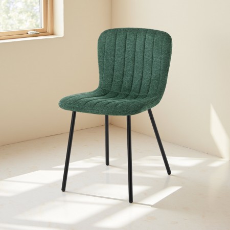 Sedia SARAH VERDE tessuto Verde struttura metallo Nero opaco H77 L43 P53