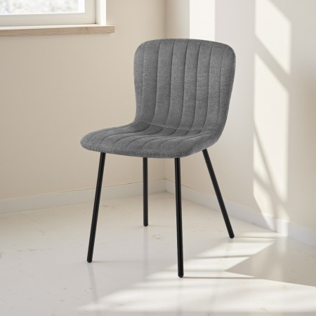 Sedia SARAH GRIGIA tessuto Grigio struttura metallo Nero opaco H77 L43 P53