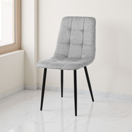Sedia LUCREZIA GRIGIA tessuto Grigio struttura metallo Nero opaco H85 L42 P53