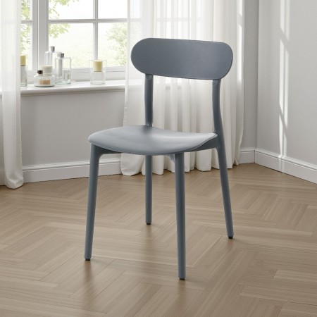 Sedia Da Interno / Esterno Tracy Grey in polipropilene Grigia opaco, 42.5x50xh78 cm