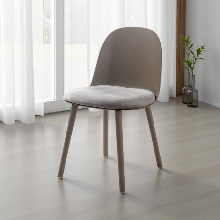 sedia ALIDA GRIGIO SCURO polipropilene Grigio scuro opaco seduta velluto di colore Grigio scuro H81 L46 P52