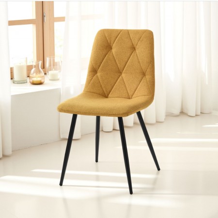 Set 4 Sedie HARA GIALLA tessuto GIALLO SENAPE
EASY CLEAN di facile pulizia cm H84 L44 P54