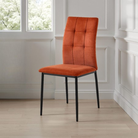 Sedia CLOTILDE ROSSO MATTONE tessuto Rosso mattone H92 L43,5 P52
