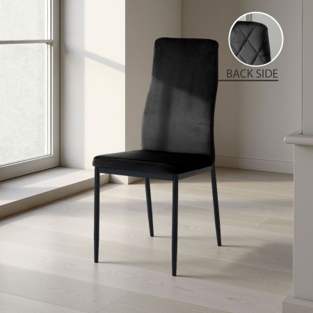 Sedia VANDA NERA velluto di colore Nero cm H95 L41 P53