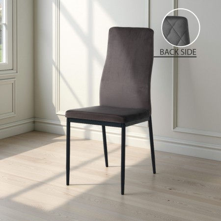 Sedia VANDA GRIGIA velluto di colore Girio scuro cm H95 L41 P53